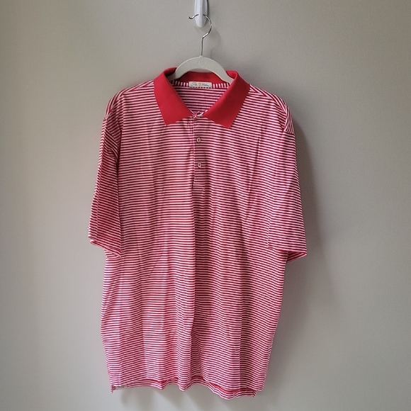 Peter Millar Other - Peter‎ Millar Red and White Striped Polo Shirt Men Size XL